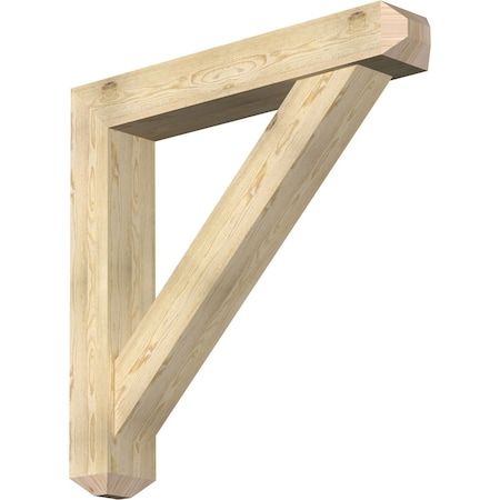 Ekena Millwork Traditional Craftsman Rough Sawn Bracket w/ Offset Brace, Douglas Fir, 8"W x 48"D x 48"H BKT0806X48X48TRA04RDF
